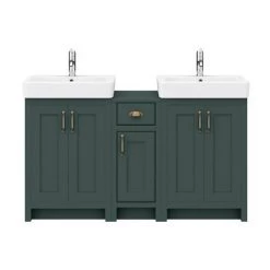 Chatsworth Traditional Green Double Basin Vanity + Cupboard Combination Unit 8 Chatsworth Traditional Green Double Basin Vanity + Cupboard Combination Unit -Vanity Units Sales Store CGRN142PK d2 460