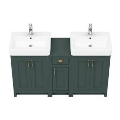 Chatsworth Traditional Green Double Basin Vanity + Cupboard Combination Unit 9 Chatsworth Traditional Green Double Basin Vanity + Cupboard Combination Unit -Vanity Units Sales Store CGRN142PK d4 460