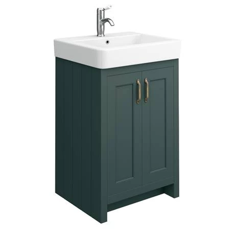 Chatsworth Traditional Green Double Basin Vanity + Cupboard Combination Unit 5 Chatsworth Traditional Green Double Basin Vanity + Cupboard Combination Unit - Image 5
