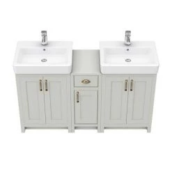 Chatsworth Traditional Grey Double Basin Vanity + Cupboard Combination Unit 8 Chatsworth Traditional Grey Double Basin Vanity + Cupboard Combination Unit -Vanity Units Sales Store CGRY142PK n d2 460