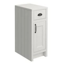 Chatsworth Traditional Grey Double Basin Vanity + Cupboard Combination Unit with Matt Black Handles -Vanity Units Sales Store CGRY142PKMB d3 460