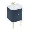 Burlington Chalfont 550mm Blue Single Drawer Vanity Unit with Gold Handle