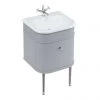 Burlington Chalfont 550mm Classic Grey Single Drawer Vanity Unit with Chrome Handle