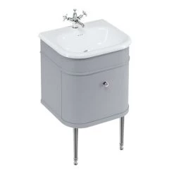 Burlington Chalfont 550mm Classic Grey Single Drawer Vanity Unit with Chrome Handle