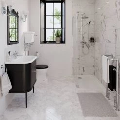 Burlington Chalfont 650mm Matt Black Single Drawer Vanity Unit with Chrome Handle -Vanity Units Sales Store CH65CC D1 460