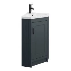 Chatsworth Traditional Graphite Corner Vanity Unit with Matt Black Handle -Vanity Units Sales Store CHATCRNBLKMB d3 460