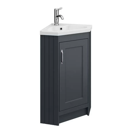 Chatsworth Traditional Graphite Corner Vanity Unit 4 Chatsworth Traditional Graphite Corner Vanity Unit - Image 4