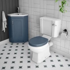 Chatsworth Traditional Blue Corner Vanity Unit -Vanity Units Sales Store CHATCRNBLU D3 460