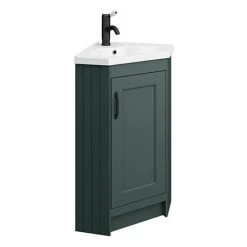Chatsworth Traditional Green Corner Vanity Unit with Matt Black Handle 7 Chatsworth Traditional Green Corner Vanity Unit with Matt Black Handle -Vanity Units Sales Store CHATCRNGRNMB d3 460