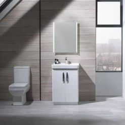 Tavistock Compass 600mm Freestanding Unit & Basin - Gloss White -Vanity Units Sales Store COMP FS GW D3 460