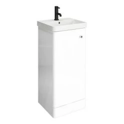 Cruze 400mm Curved Gloss White Vanity Unit -Vanity Units Sales Store CRZ4VW d2 460