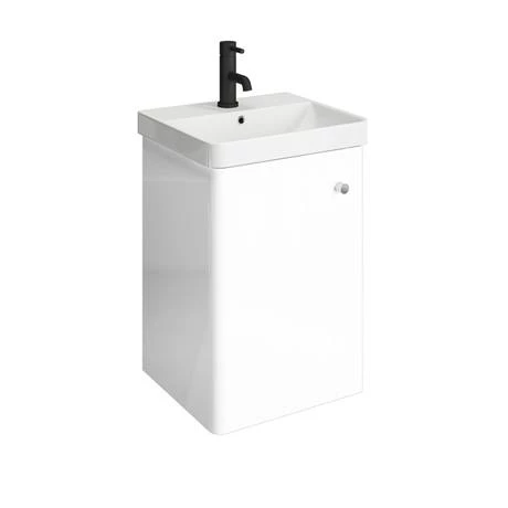 Cruze 400mm Curved Gloss White Wall Hung Vanity Unit 3 Cruze 400mm Curved Gloss White Wall Hung Vanity Unit - Image 3