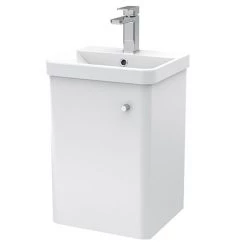 Cruze 400mm Curved Gloss White Wall Hung Vanity Unit