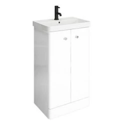 Cruze 500mm Curved Gloss White Vanity Unit -Vanity Units Sales Store CRZ5VW d2 460