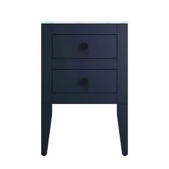 Crosswater Canvass Deep Indigo Blue 485mm Double Drawer Unit with Carrara Marble Effect Worktop 5 Crosswater Canvass Deep Indigo Blue 485mm Double Drawer Unit with Carrara Marble Effect Worktop -Vanity Units Sales Store CV485WLIB D2 460