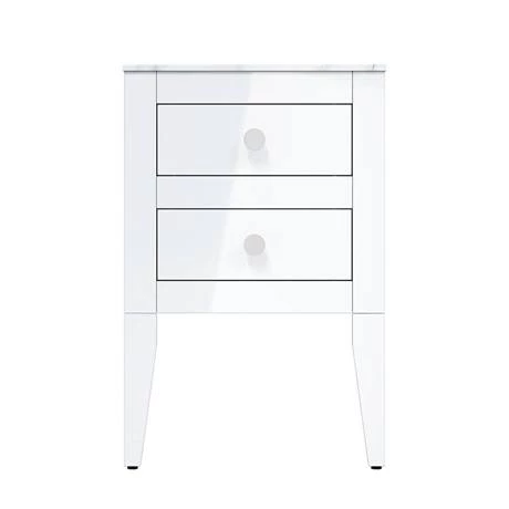 Crosswater Canvass White Gloss 485mm Double Drawer Unit with Carrara Marble Effect Worktop 3 Crosswater Canvass White Gloss 485mm Double Drawer Unit with Carrara Marble Effect Worktop - Image 3