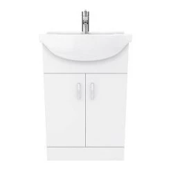 Cove White 550mm Vanity Unit (Flat Packed) -Vanity Units Sales Store CV550 D5 460 1
