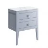 Crosswater Canvass Storm Grey Matt 600mm Double Drawer Unit with Carrara Marble Effect Worktop
