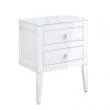 Crosswater Canvass White Gloss 600mm Double Drawer Unit with Carrara Marble Effect Worktop