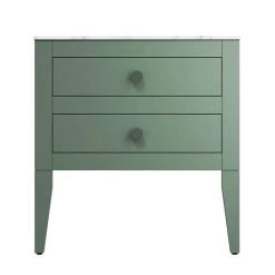 Crosswater Canvass Sage Green 700mm Double Drawer Unit with Carrara Marble Effect Worktop 8 Crosswater Canvass Sage Green 700mm Double Drawer Unit with Carrara Marble Effect Worktop -Vanity Units Sales Store CV700WLSGR D2 460