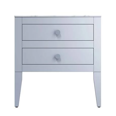 Crosswater Canvass Storm Grey Matt 700mm Double Drawer Unit with Carrara Marble Effect Worktop 3 Crosswater Canvass Storm Grey Matt 700mm Double Drawer Unit with Carrara Marble Effect Worktop - Image 3