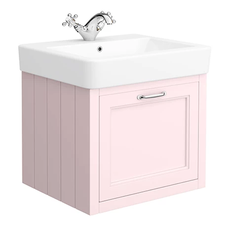 Chatsworth Traditional Pink 560mm Wall Hung Vanity 1 Chatsworth Traditional Pink 560mm Wall Hung Vanity