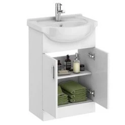 Cove White 550mm Vanity Unit (Flat Packed) -Vanity Units Sales Store Cove White 550mm Vanity Unit n detail1 460 1