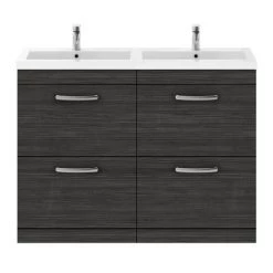 Brooklyn 1205mm Black Double Basin 4 Drawer Vanity Unit 9 Brooklyn 1205mm Black Double Basin 4 Drawer Vanity Unit -Vanity Units Sales Store DBFS12BLK4D d4 460