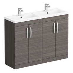 Brooklyn 1205mm Grey Avola Double Basin Vanity Unit