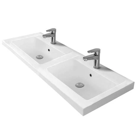 Brooklyn 1205mm Grey Avola Wall Hung Double Basin Vanity Unit 3 Brooklyn 1205mm Grey Avola Wall Hung Double Basin Vanity Unit - Image 3