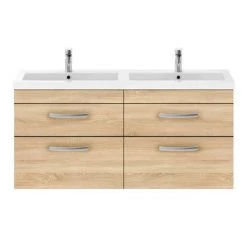 Brooklyn 1205mm Natural Oak Wall Hung Double Basin Vanity Unit 7 Brooklyn 1205mm Natural Oak Wall Hung Double Basin Vanity Unit -Vanity Units Sales Store DBWH12OK d4 460