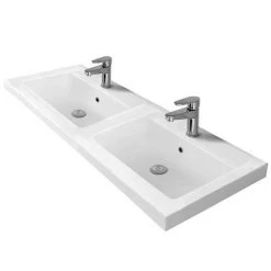 Brooklyn 1205mm White Gloss Wall Hung Double Basin Vanity Unit -Vanity Units Sales Store DBWH12WHT d2 460