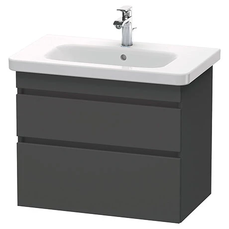 Duravit DuraStyle 800mm 2-Drawer Wall Mounted Vanity Unit - Graphite Matt 1 Duravit DuraStyle 800mm 2-Drawer Wall Mounted Vanity Unit - Graphite Matt
