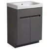 Roper Rhodes Diverge 600mm Freestanding Unit - Charcoal Elm
