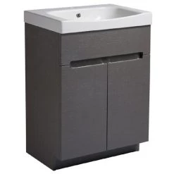 Roper Rhodes Diverge 600mm Freestanding Unit - Charcoal Elm