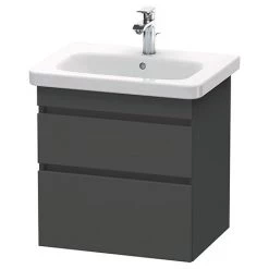Duravit DuraStyle 650mm 2-Drawer Wall Mounted Vanity Unit - Graphite Matt