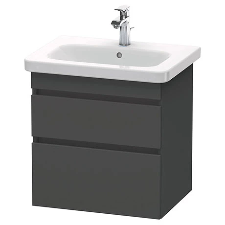 Duravit DuraStyle 650mm 2-Drawer Wall Mounted Vanity Unit - Graphite Matt 1 Duravit DuraStyle 650mm 2-Drawer Wall Mounted Vanity Unit - Graphite Matt