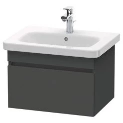 Duravit DuraStyle 650mm 1-Drawer Wall Mounted Vanity Unit - Graphite Matt
