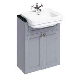 Burlington 60 2-Door Vanity Unit & Classic Semi-Recessed Basin - Classic Grey