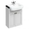 Burlington 60 2-Door Vanity Unit & Classic Semi-Recessed Basin - Matt White