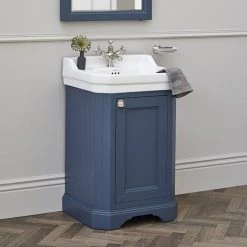 Burlington Edwardian 560mm Basin & Blue Freestanding Cloakroom Vanity Unit -Vanity Units Sales Store FC12BB4 D2 460
