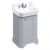 Burlington Edwardian 560mm Classic Grey Freestanding Cloakroom Vanity Unit & Basin