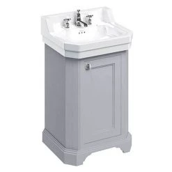 Burlington Edwardian 560mm Classic Grey Freestanding Cloakroom Vanity Unit & Basin