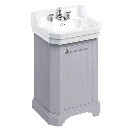 Burlington Edwardian 560mm Classic Grey Freestanding Cloakroom Vanity Unit & Basin 1 Burlington Edwardian 560mm Classic Grey Freestanding Cloakroom Vanity Unit & Basin
