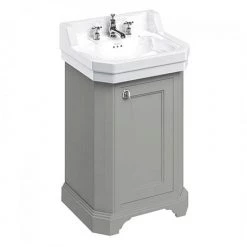 Burlington Edwardian 560mm Dark Olive Freestanding Cloakroom Vanity Unit & Basin