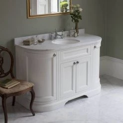 Burlington 134 4-Door Curved Vanity Unit & Minerva Worktop with Basin - Classic Grey -Vanity Units Sales Store FC1G BC13 D3 460
