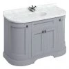 Burlington 134 4-Door Curved Vanity Unit & Minerva Worktop with Basin - Classic Grey