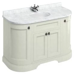 Burlington 134 4-Door Curved Vanity Unit & Minerva Worktop with Basin - Sand