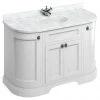 Burlington 134 4-Door Curved Vanity Unit & Minerva Worktop with Basin - Matt White