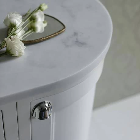 Burlington Freestanding Corner Vanity Unit - Matt White - Left Hand 1000mm with Worktop 3 Burlington Freestanding Corner Vanity Unit - Matt White - Left Hand 1000mm with Worktop - Image 3